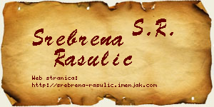 Srebrena Rasulić vizit kartica